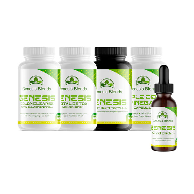 DETOX PACK: COLON CLEANSE, TOTAL DETOX W/ACAI BERRY, WEIGHT BURN, APPLE CIDER VINEGAR.